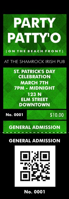 St. Patrick's Day Plaid  Event Ticket Product Front