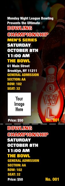 Bowling Reserved Event Ticket Product Front
