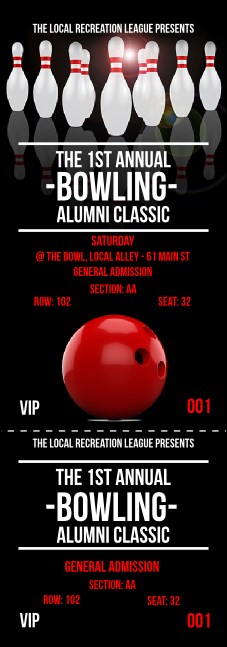 Bowling Classic Reserved Event Ticket Product Front