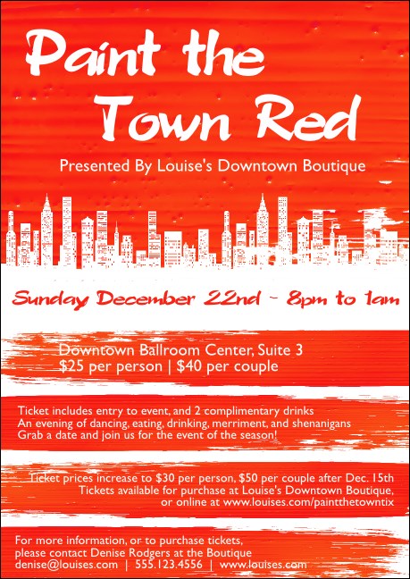 Paint The Town Red Club Flyer