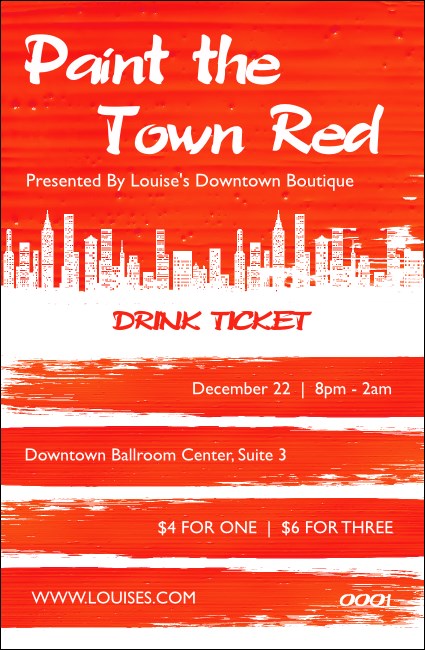 Paint The Town Red Drink Ticket