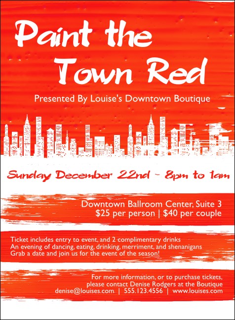 Paint The Town Red Invitation Product Front