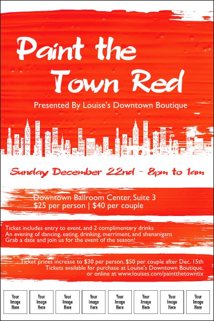 Paint The Town Red Logo Poster Product Front