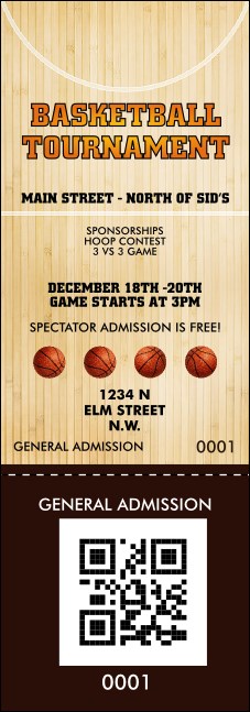 Basketball Court Event Ticket Product Front