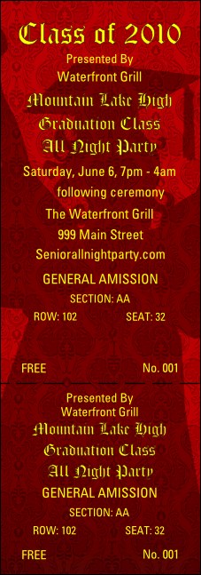 Cap and Gown Reserved Event Ticket Product Front