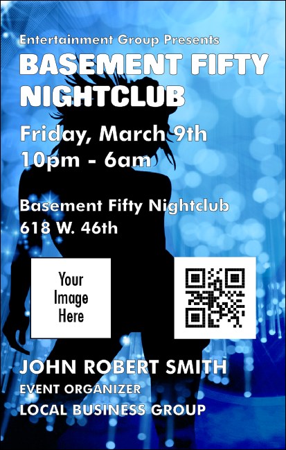Nightclub Blue VIP Event Badge Medium