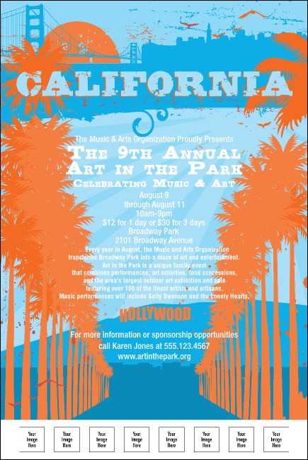 California Poster (Orange and Blue) Product Front