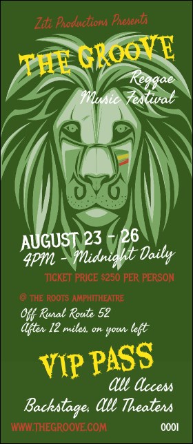 Reggae Lion VIP Pass Product Front