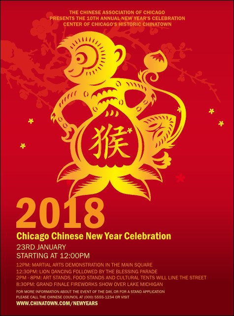 Chinese New Year Monkey Flyer Product Front