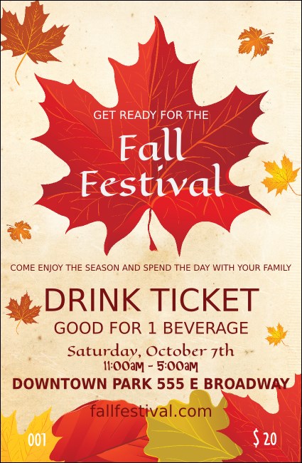 Fall Leaves Drink Ticket