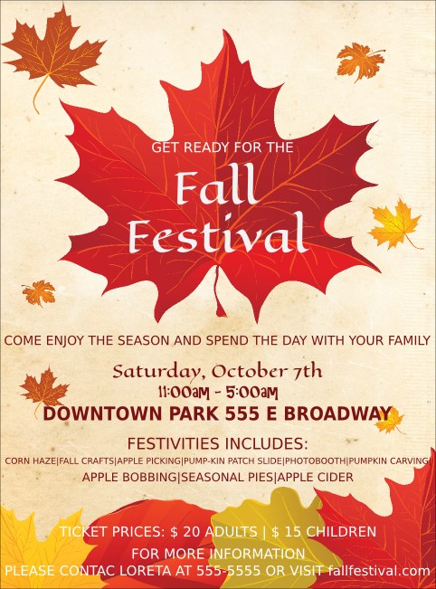Fall Leaves Flyer Product Front