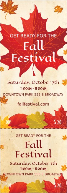 Fall Leaves Event Ticket
