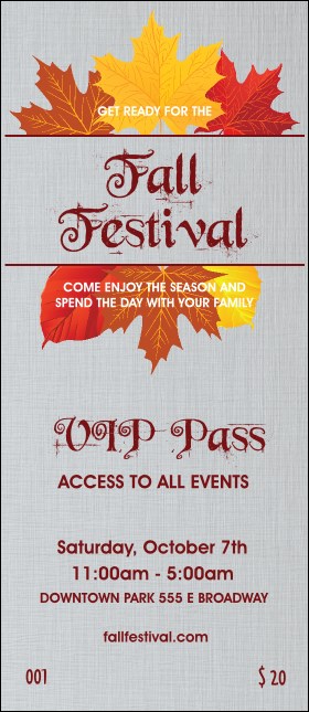 Fall Simple VIP Pass Product Front