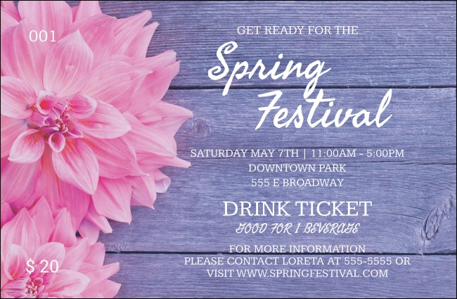 Spring Festival 2 Drink Ticket Product Front