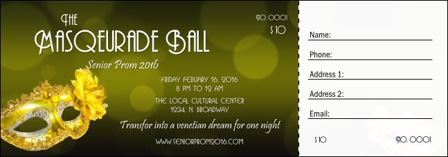 Masquerade Ball 2 Raffle Ticket