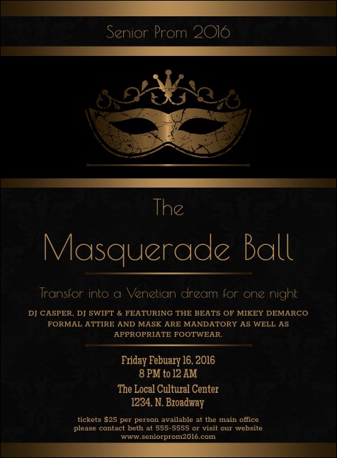 Masquerade Ball 3 Invitation