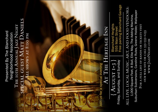 Jazz Club Flyer Product Front