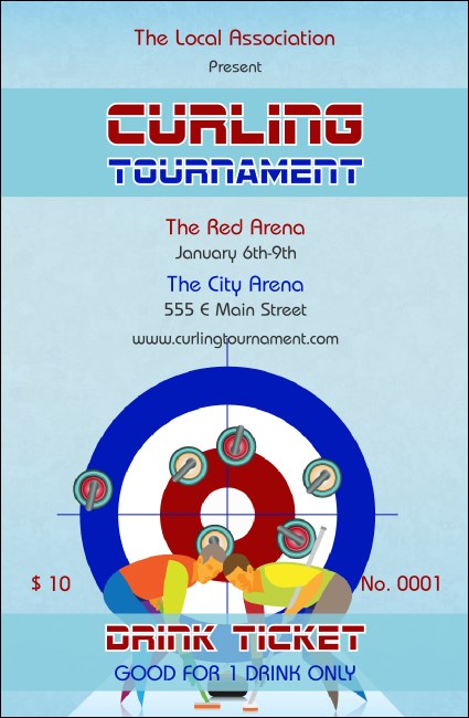 Curling Tournament Drink Ticket Product Front