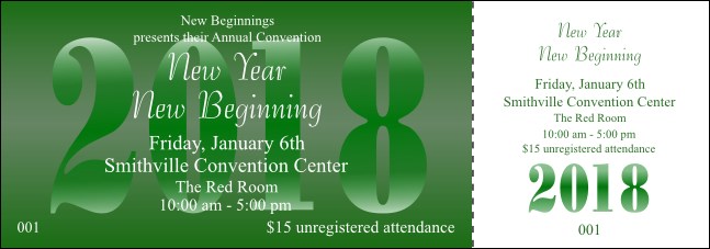 Green Year Event Ticket Product Front