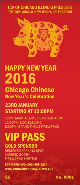 Chinese New Year Pig VIP Pass