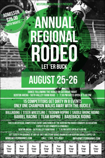 Modern Rodeo Green Poster Product Front