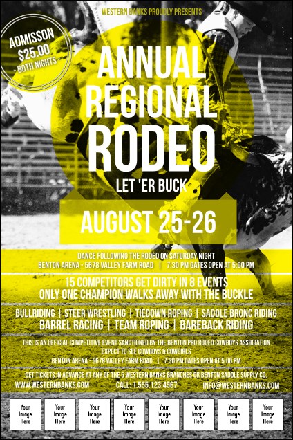 Modern Rodeo Yellow Poster