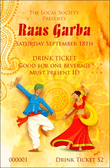 Raas Garba Drink Ticket Product Front