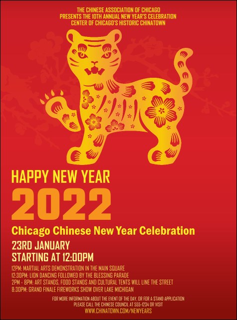 Chinese New Year Tiger Flyer Product Front