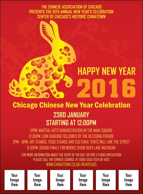 Chinese New Year Rabbit Image Flyer Product Front