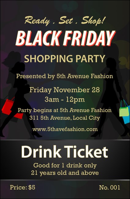 Black Friday Drink Ticket Product Front