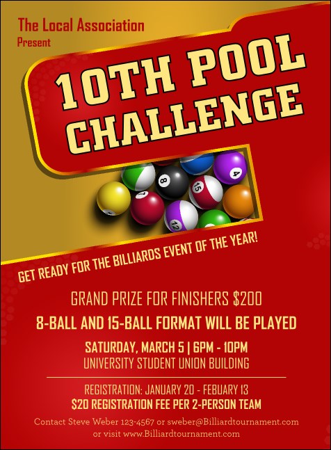 Pool Challenge Invitation Product Front