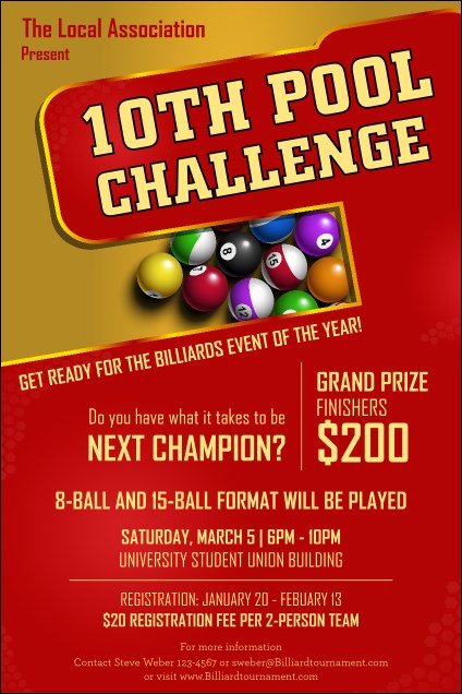 Pool Challenge Poster Product Front