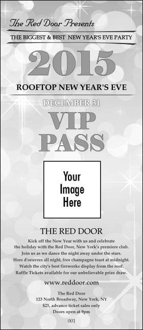 Silver Glitter VIP Pass Product Front
