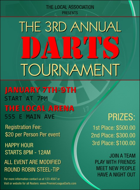 Dart Tournament Flyer Product Front