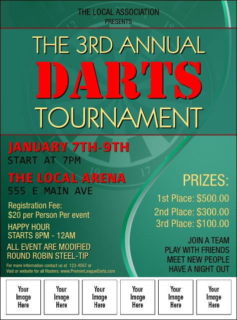 Dart Tournament Image Flyer Product Front