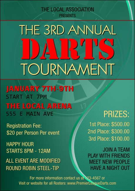 Dart Tournament Postcard
