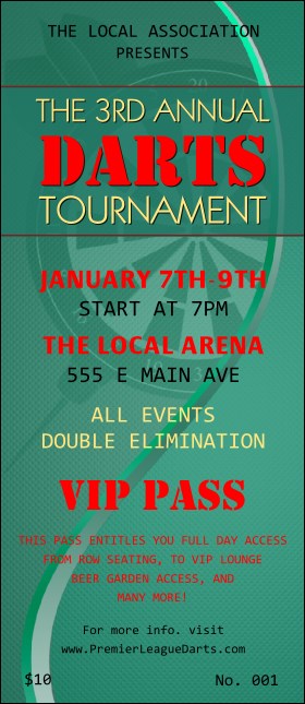 Dart Tournament VIP Pass