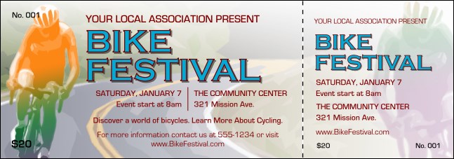 Bike Festival Event Ticket Product Front