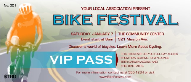 Bike Festival VIP Pass Product Front