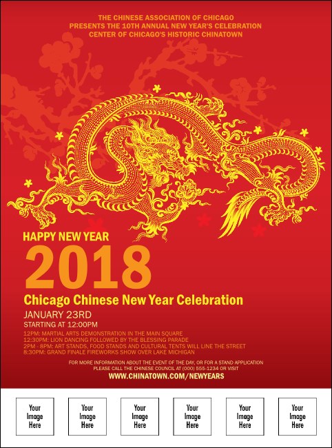 Chinese New Year Flyer With Place Holder Image Product Front