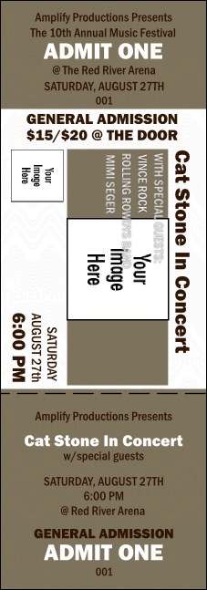 All Purpose Big Logo Brown Event Ticket 0007 Product Front