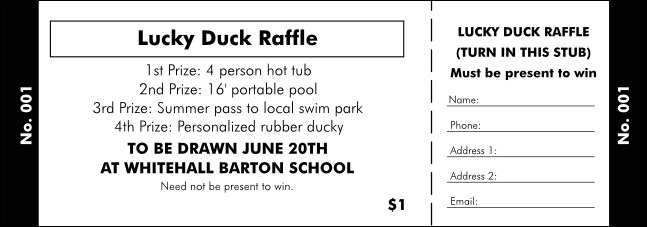 All Purpose Fundraising Raffle Ticket 0007