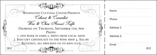 Black Tie Gala Raffle Ticket 0007