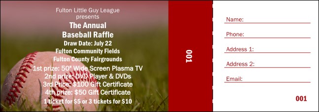 baseball ticket gift certificate templates