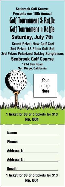 Golf Raffle Ticket 0007 Product Front