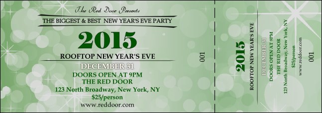 Green Glitter Event Ticket