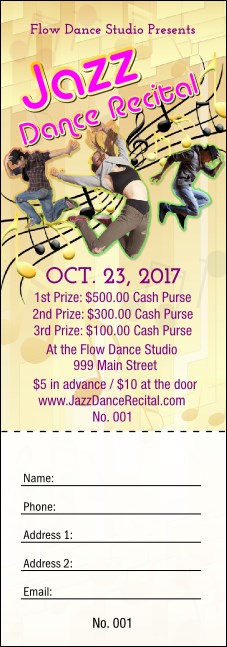 Jazz Dance Raffle Ticket