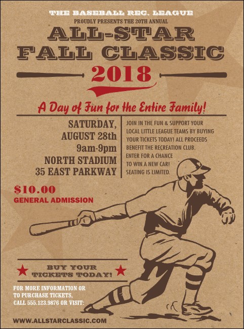 All-Star Retro Baseball Flyer Product Front