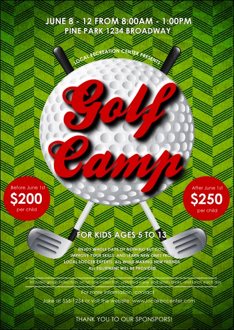 Golf Camp Postcard Mailer Product Front
