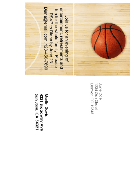 Basketball Court  Postcard Mailer Product Back